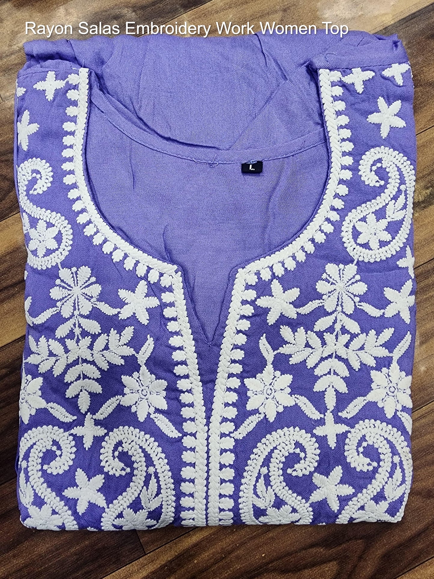 Rayon Salas Embroidery Work Women Top