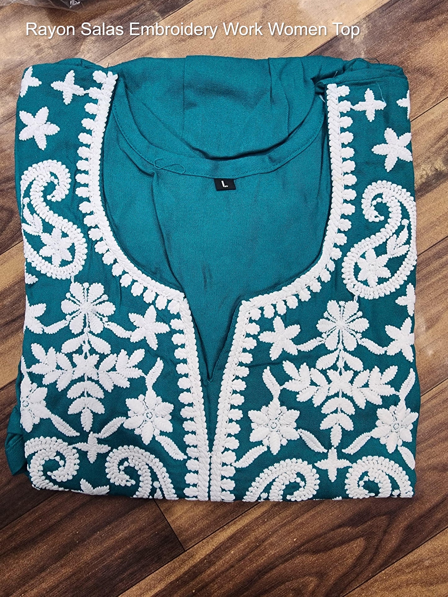Rayon Salas Embroidery Work Women Top