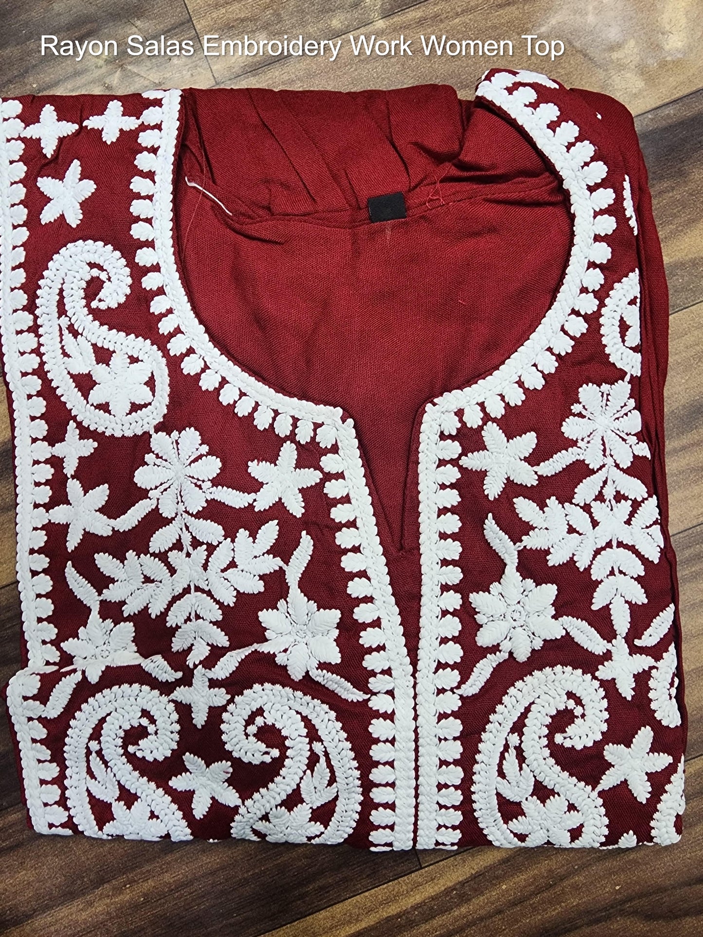 Rayon Salas Embroidery Work Women Top