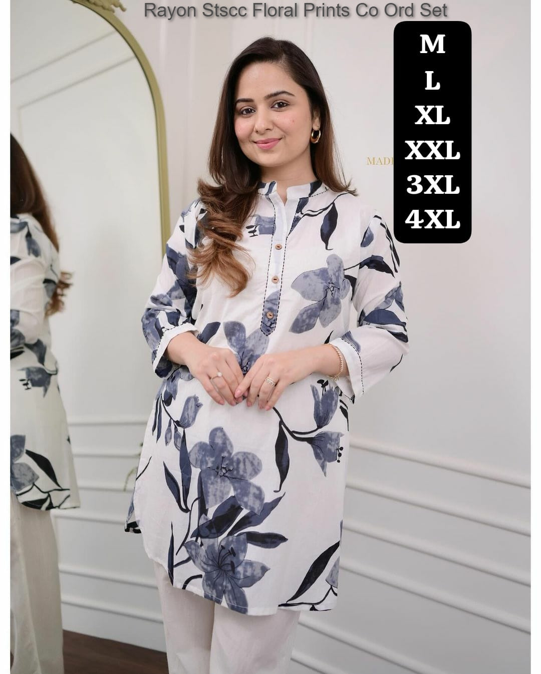 Rayon Stscc Floral Prints Co Ord Set