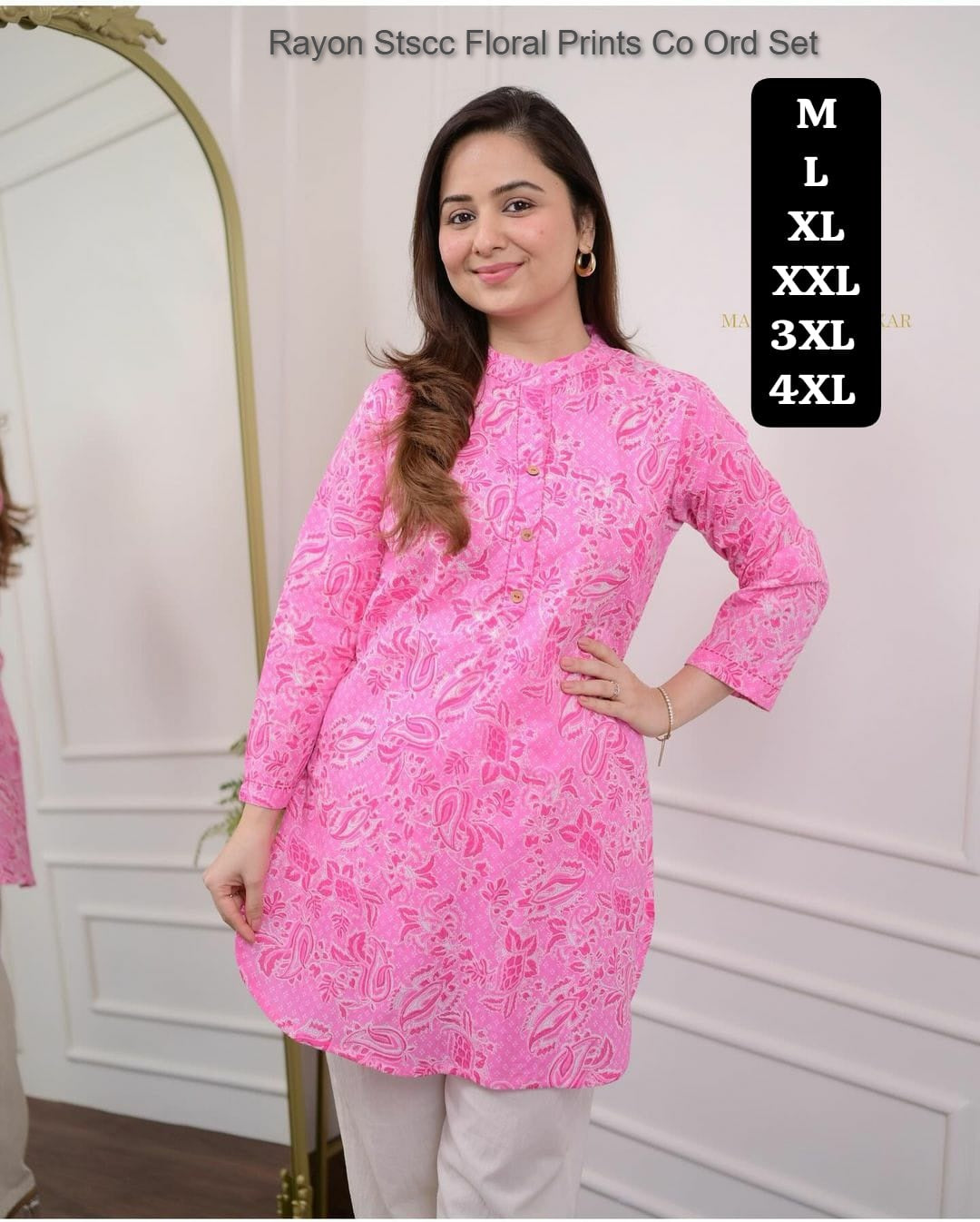Rayon Stscc Floral Prints Co Ord Set