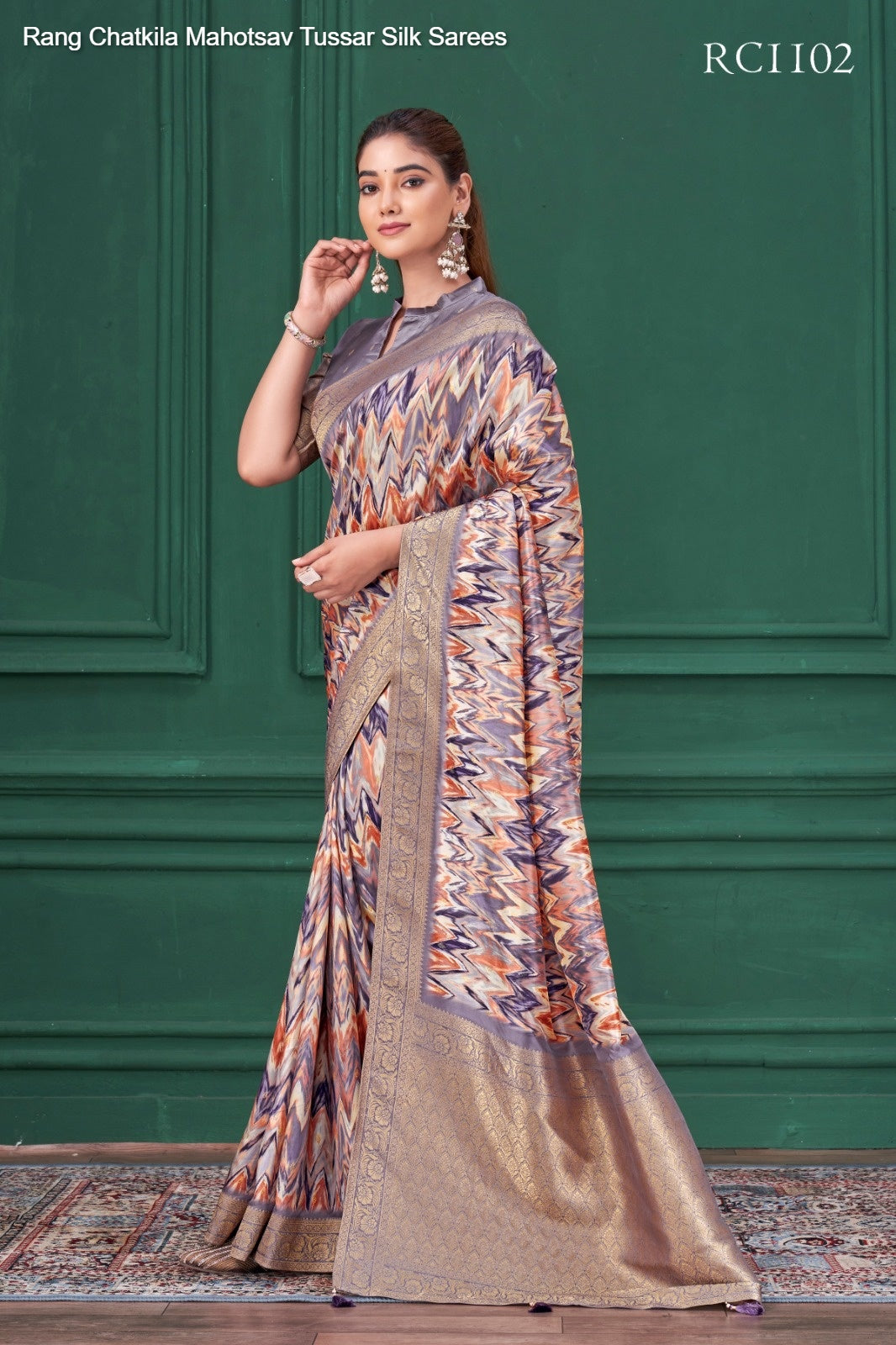 Rc1102 Rang Chatkila Mahotsav Tussar Silk Sarees