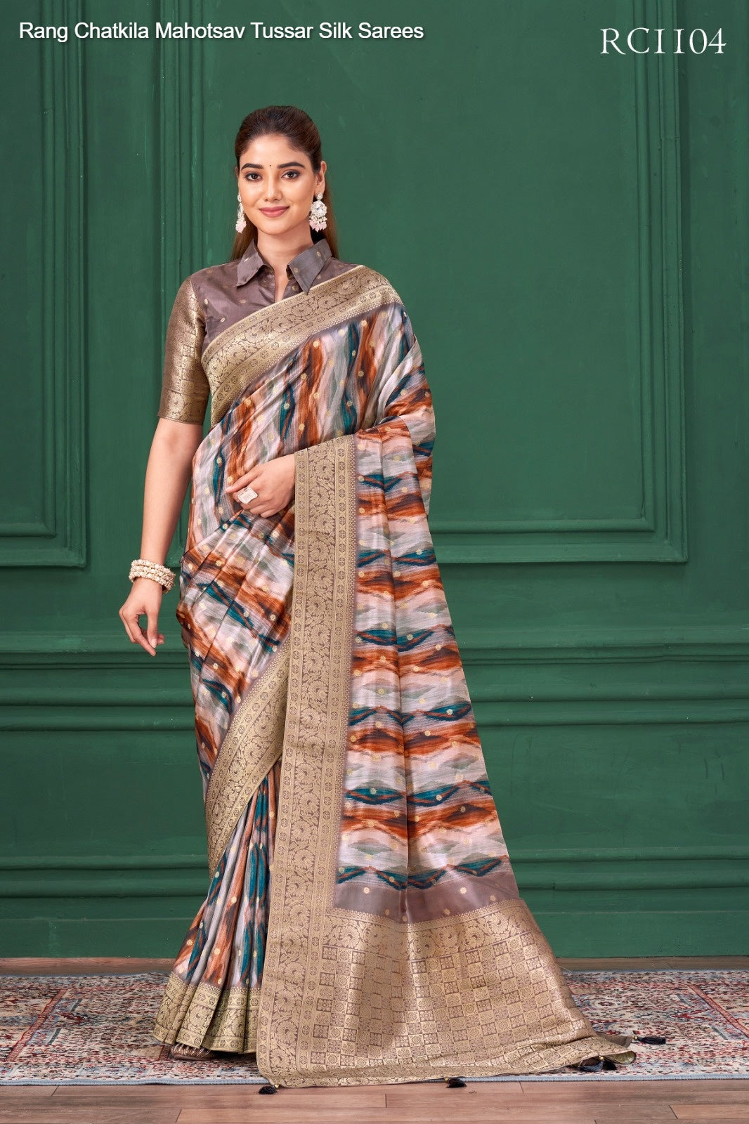 Rc1104 Rang Chatkila Mahotsav Tussar Silk Sarees