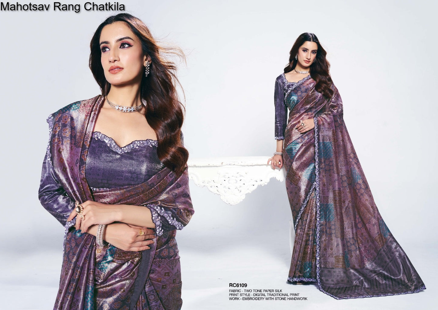 Rc6109 Rang Chatkila Mahotsav Paper Silk Sarees