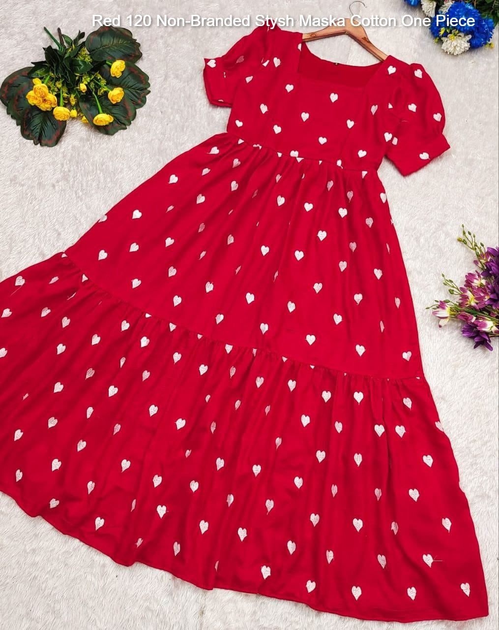 Red 120 Non-Branded Stysh Maska Cotton One Piece