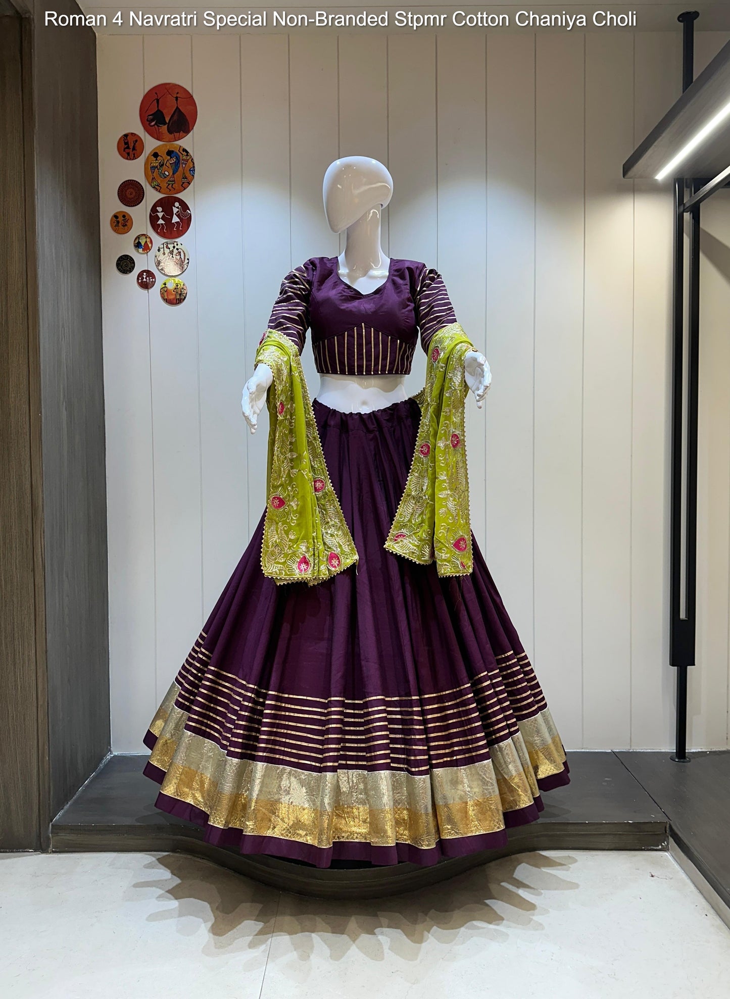 Roman 4 Navratri Special Non-Branded Stpmr Cotton Chaniya Choli