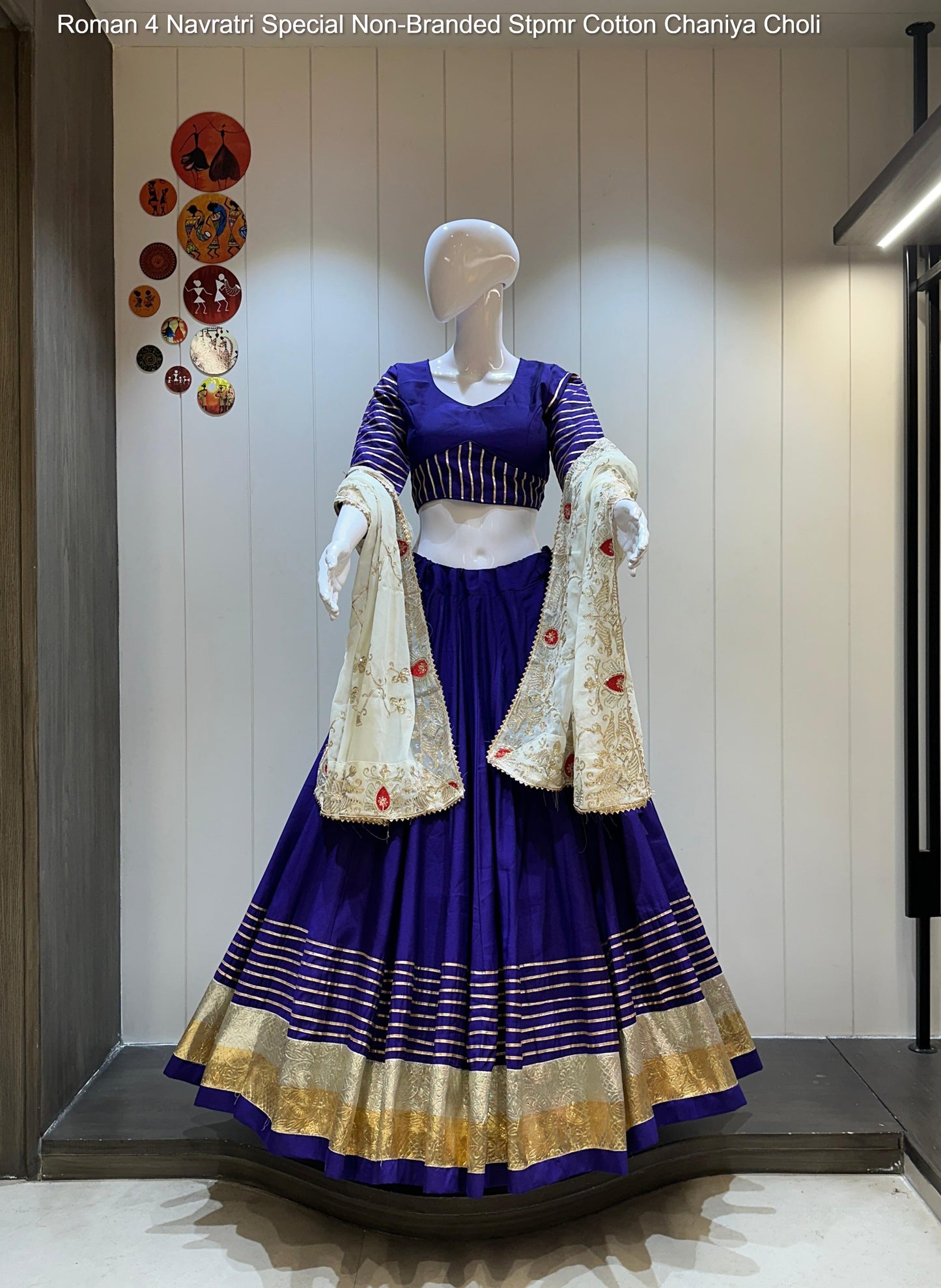 Roman 4 Navratri Special Non-Branded Stpmr Cotton Chaniya Choli