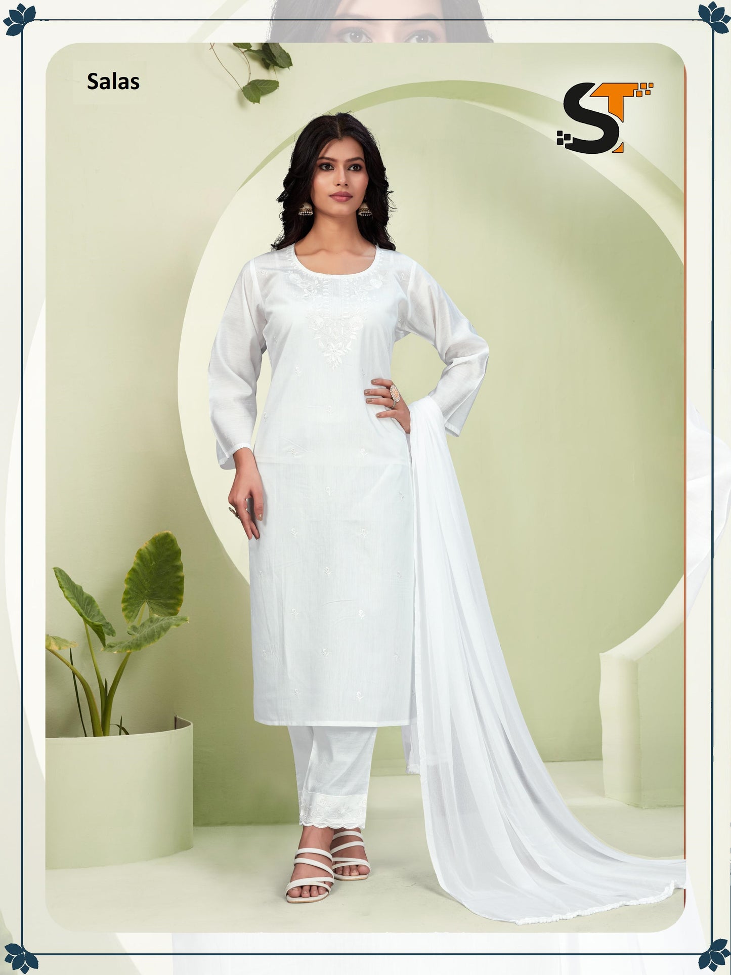 Roman Silk Salas Embroidery Readymade Suits