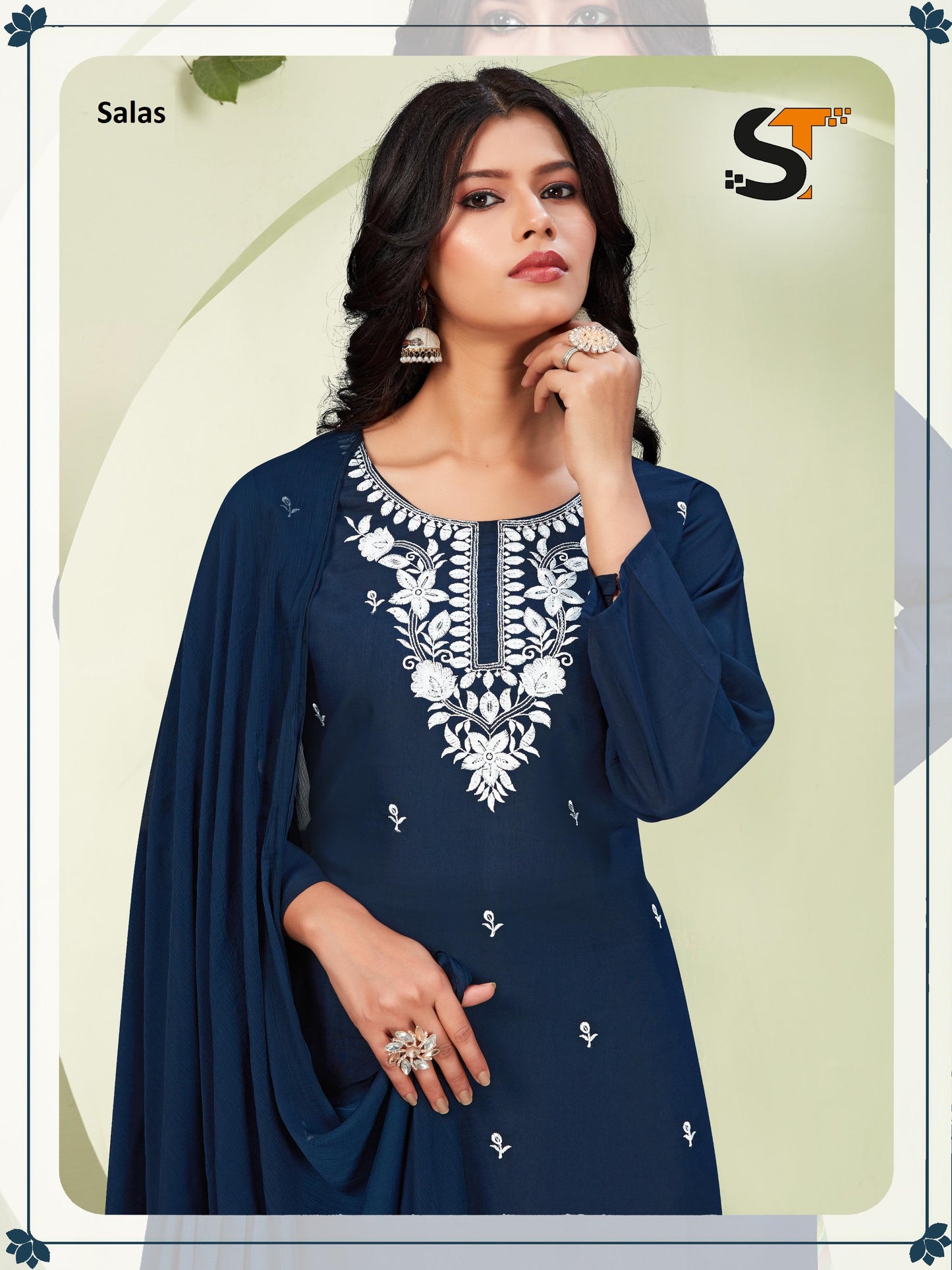 Roman Silk Salas Embroidery Readymade Suits