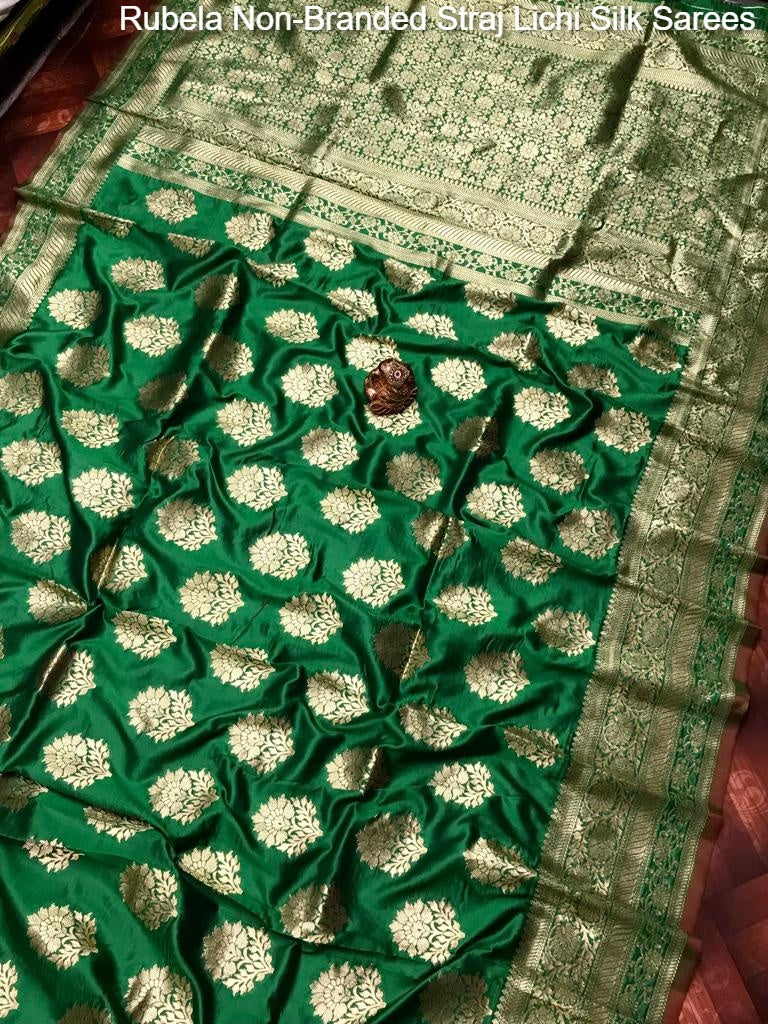 Rubela Non-Branded Straj Lichi Silk Sarees