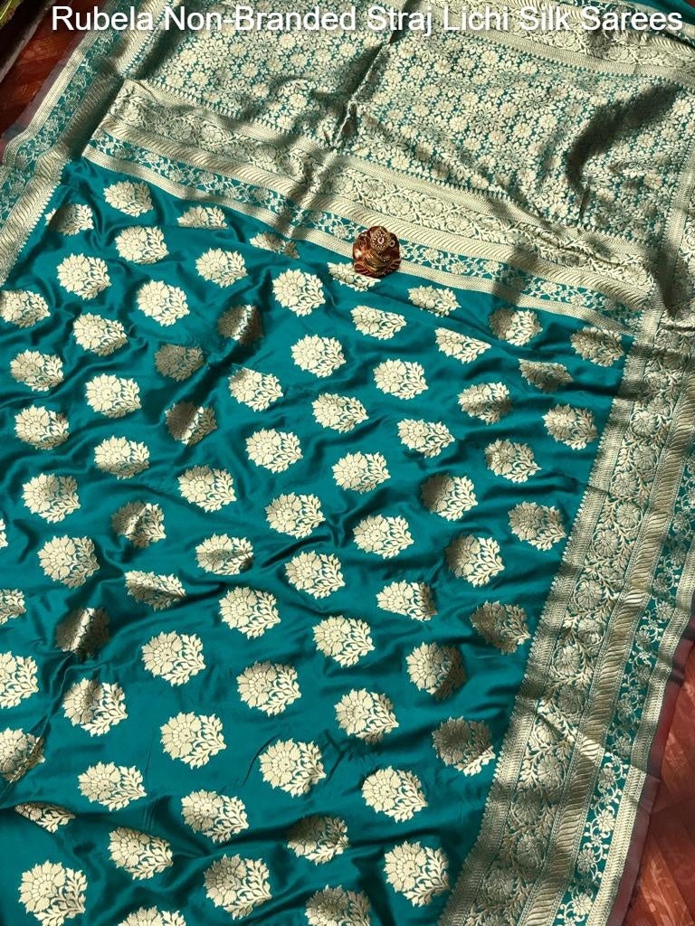 Rubela Non-Branded Straj Lichi Silk Sarees