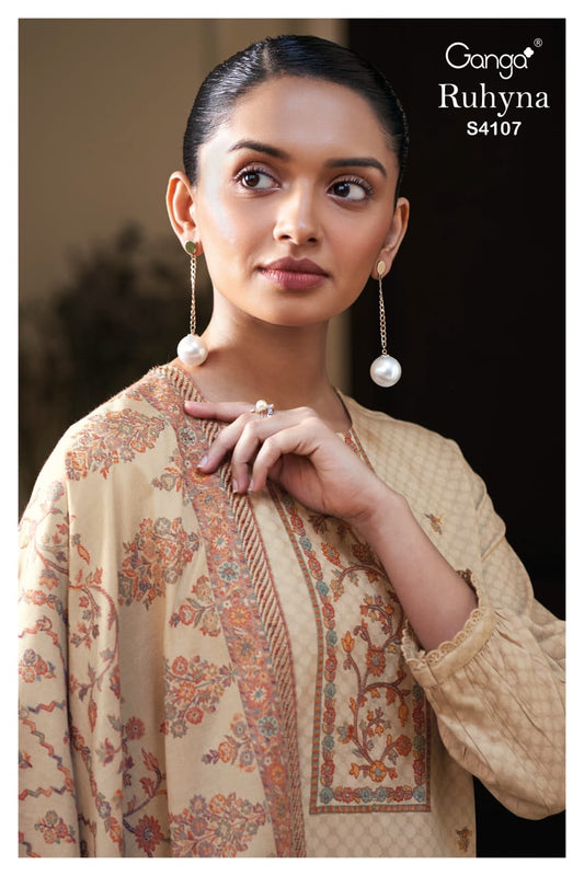 Ruhyna 4107 Ganga Embroidery Unstitched Suits