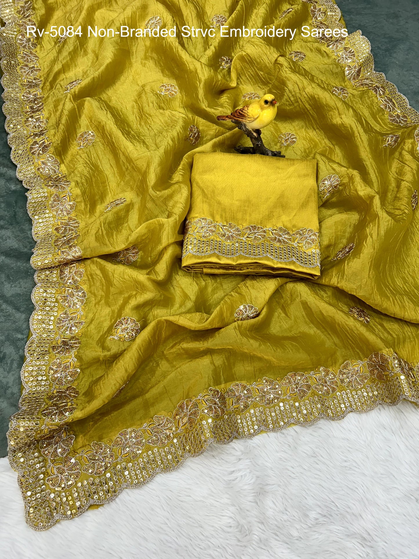 Rv-5084 Non-Branded Strvc Embroidery Sarees