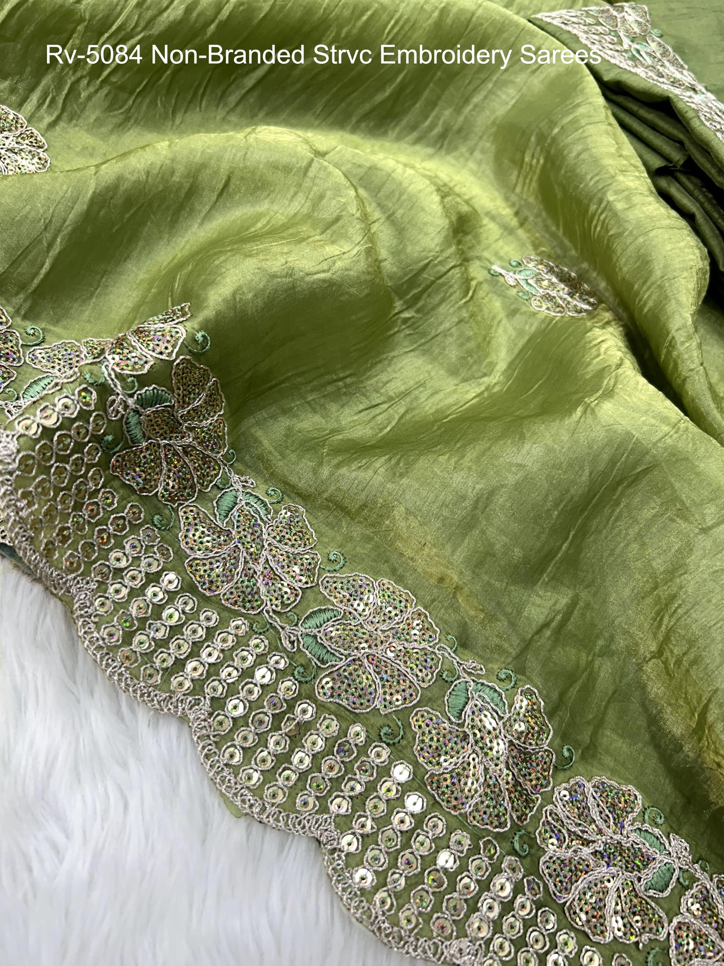 Rv-5084 Non-Branded Strvc Embroidery Sarees