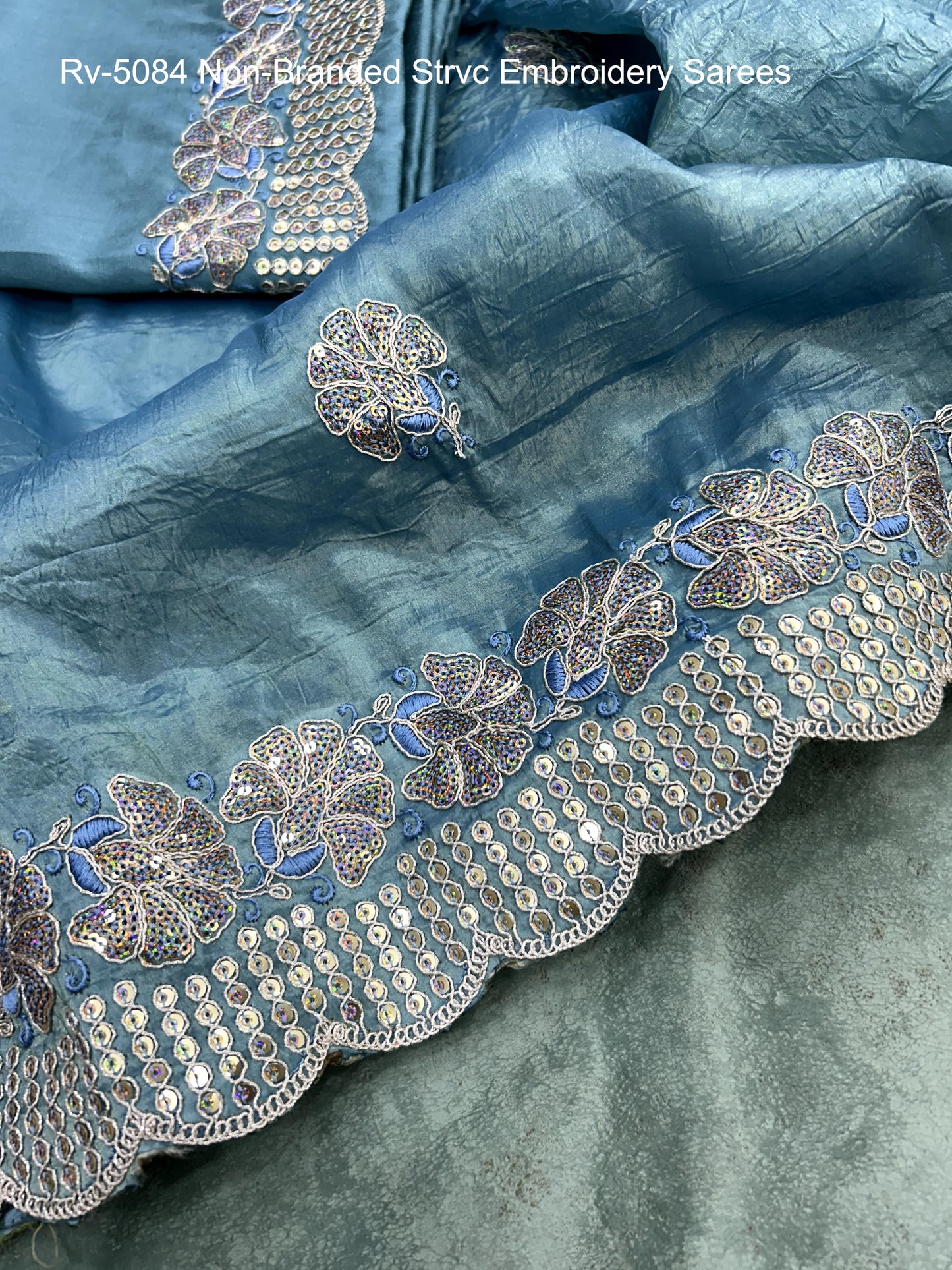 Rv-5084 Non-Branded Strvc Embroidery Sarees