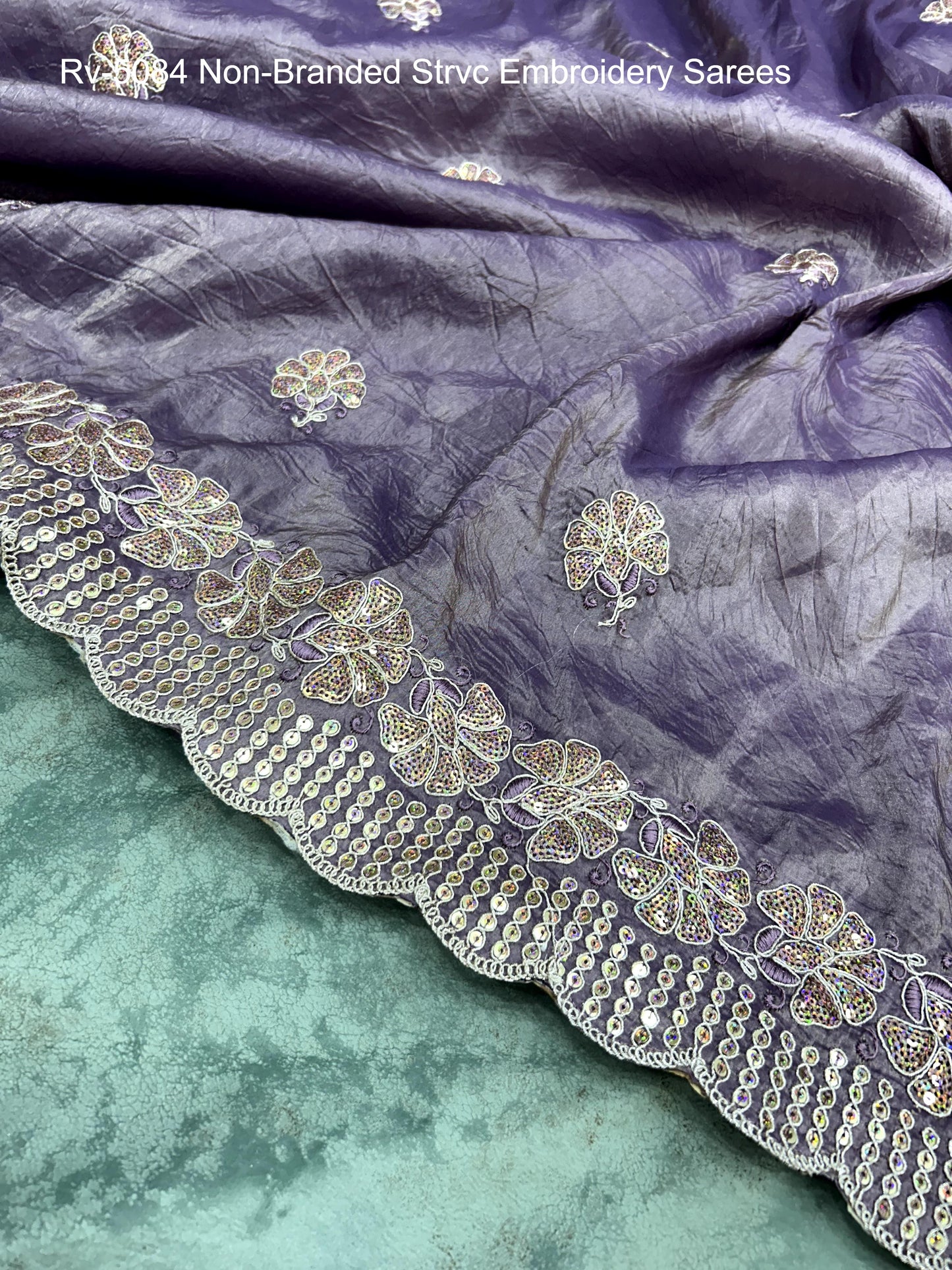 Rv-5084 Non-Branded Strvc Embroidery Sarees