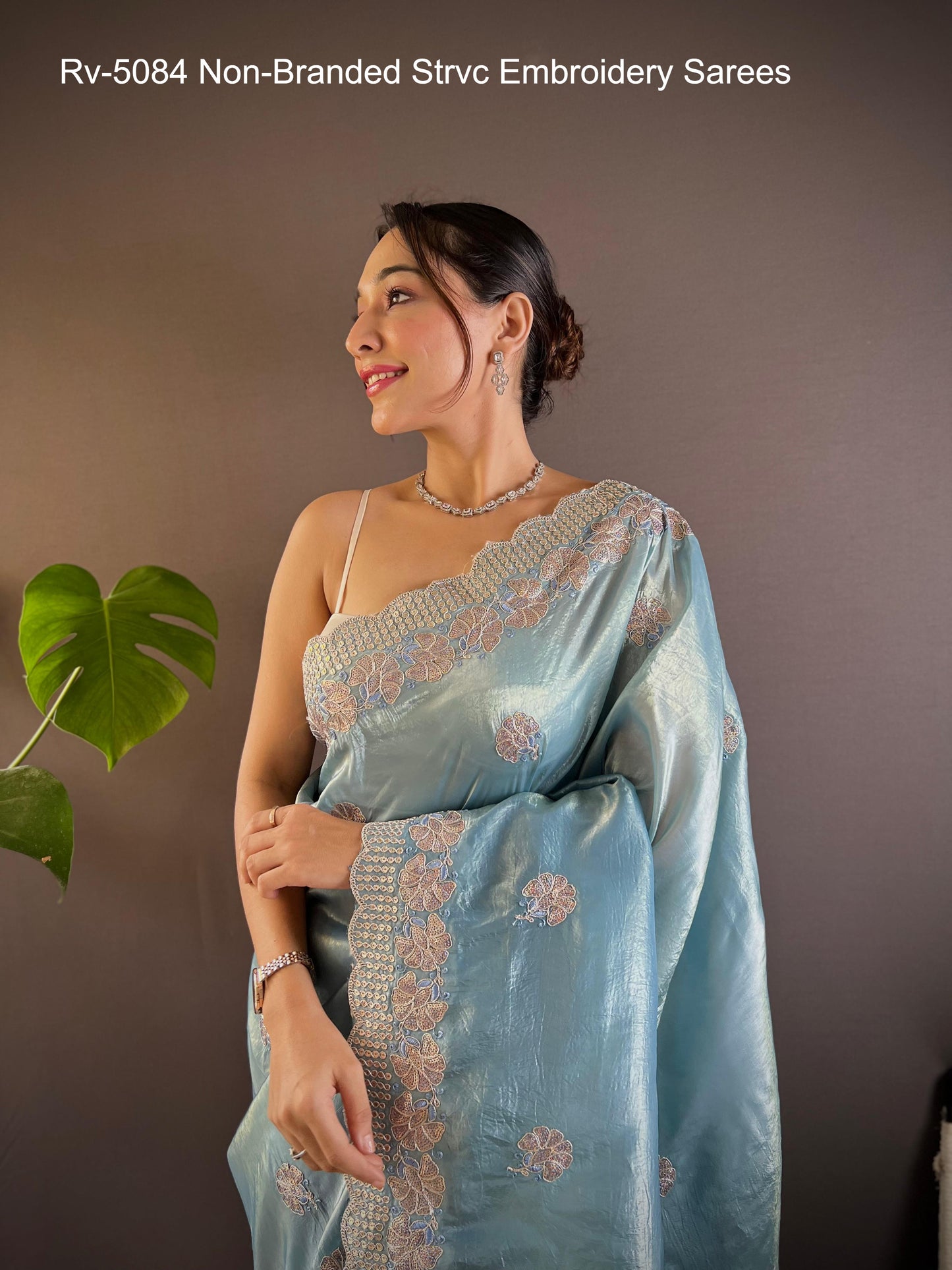 Rv-5084 Non-Branded Strvc Embroidery Sarees