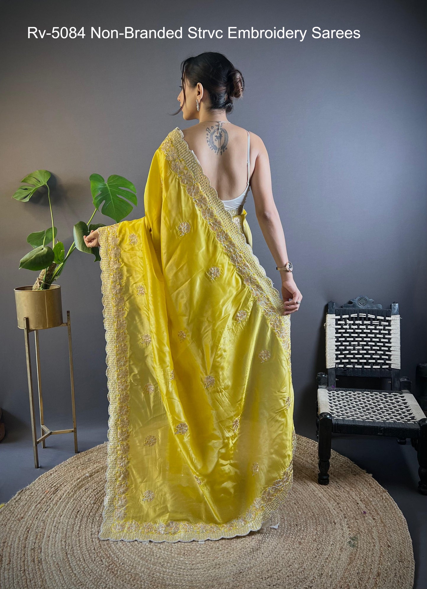Rv-5084 Non-Branded Strvc Embroidery Sarees