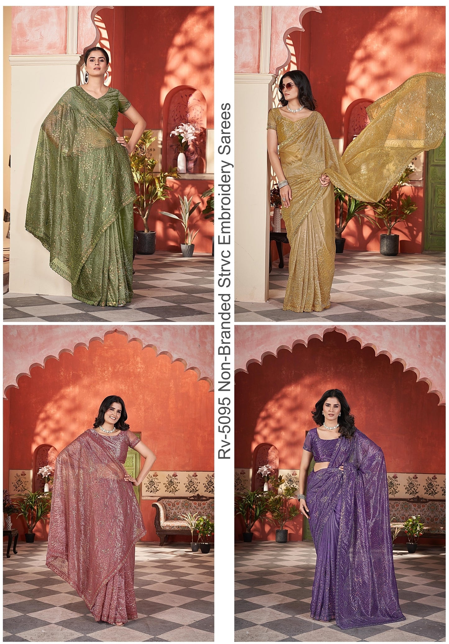 Rv-5095 Non-Branded Strvc Embroidery Sarees