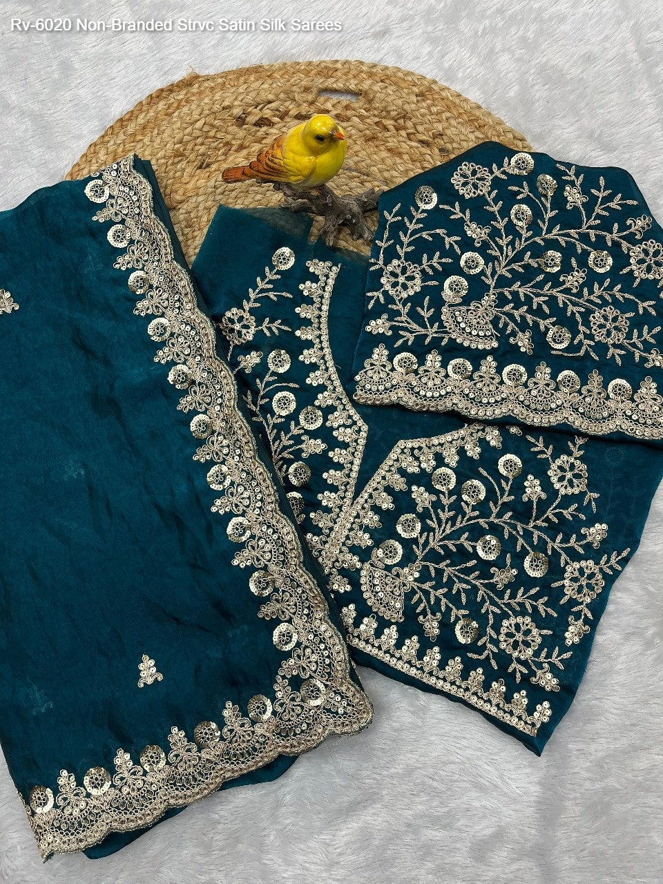 Rv-6020 Non-Branded Strvc Satin Silk Sarees