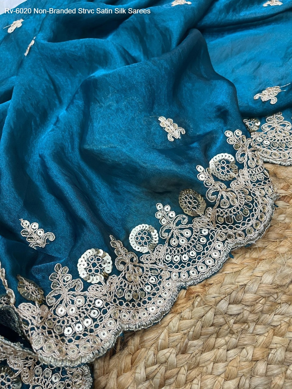 Rv-6020 Non-Branded Strvc Satin Silk Sarees