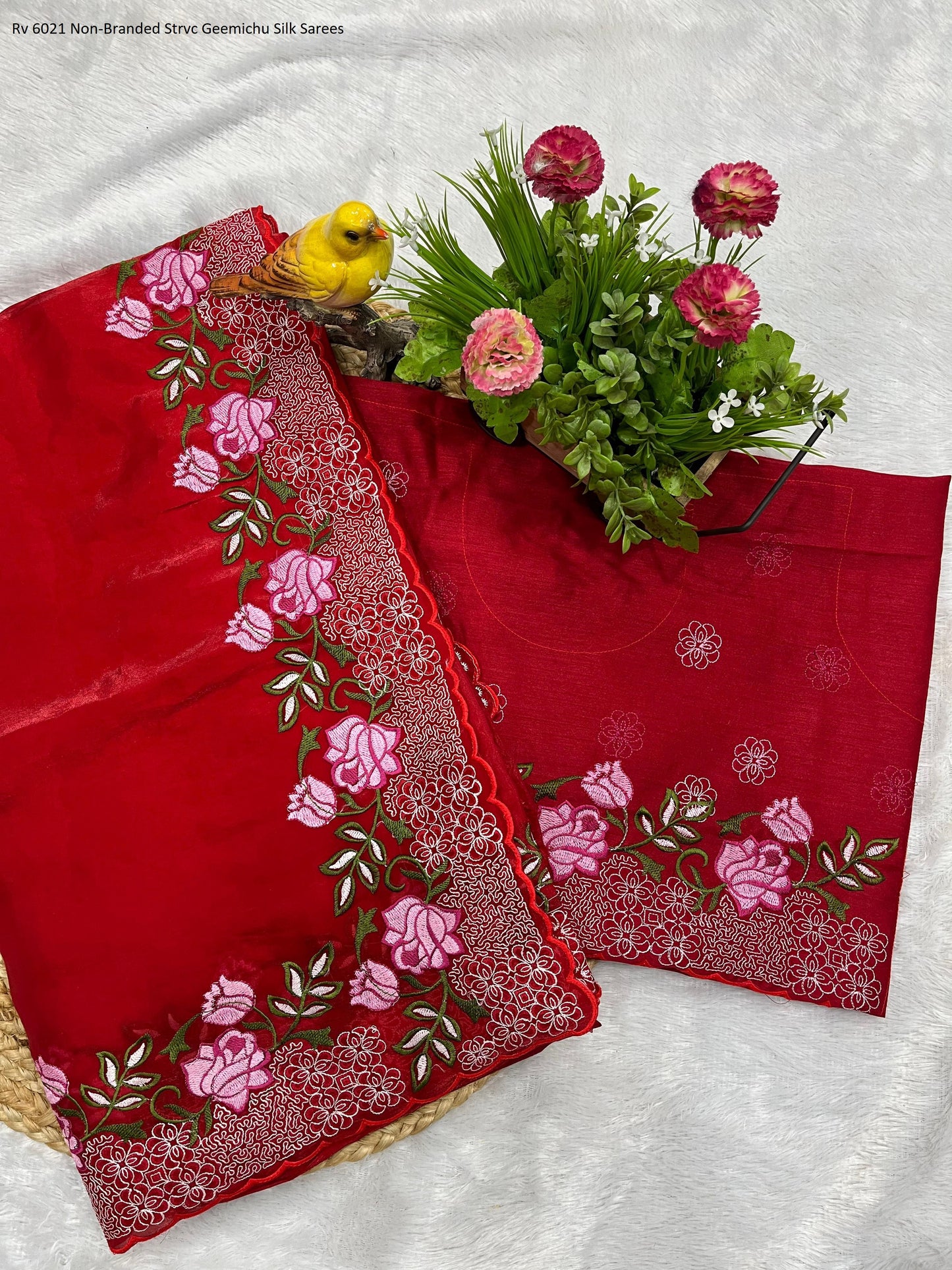 Rv 6021 Non-Branded Strvc Geemichu Silk Sarees