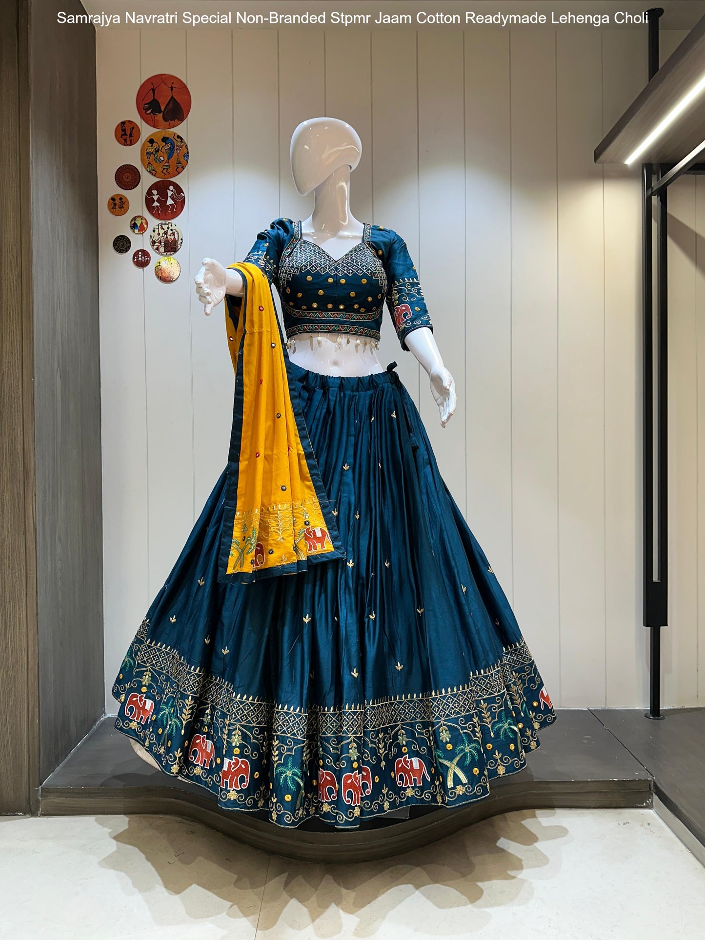 Samrajya Navratri Special Non-Branded Stpmr Jaam Cotton Readymade Lehenga Choli
