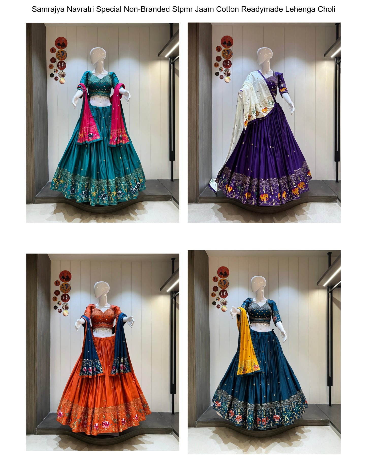 Samrajya Navratri Special Non-Branded Stpmr Jaam Cotton Readymade Lehenga Choli