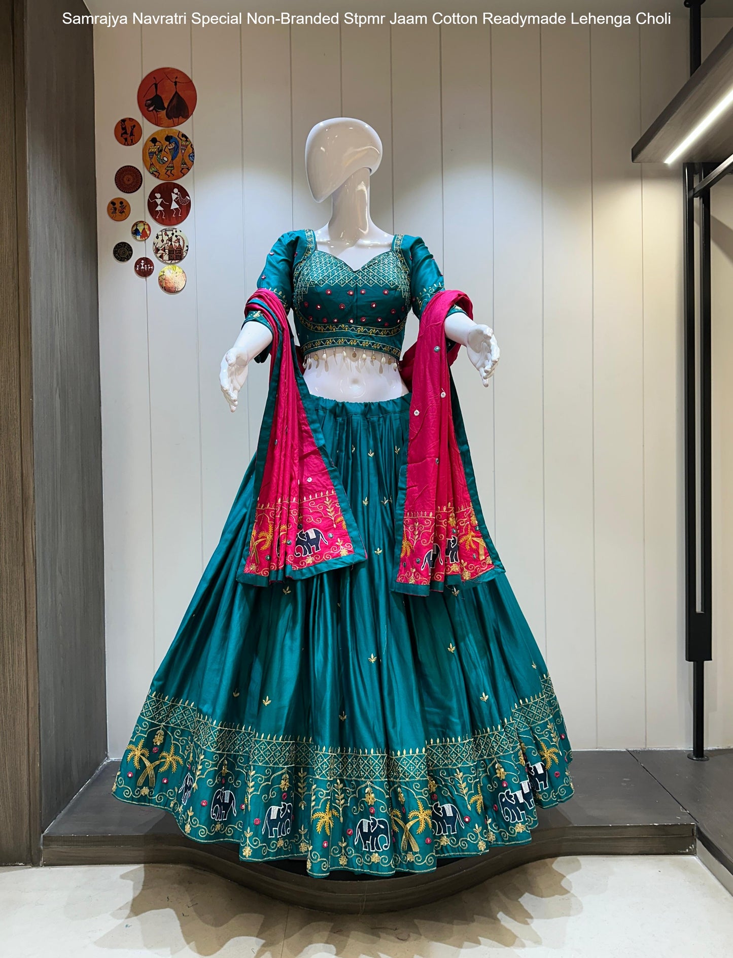 Samrajya Navratri Special Non-Branded Stpmr Jaam Cotton Readymade Lehenga Choli