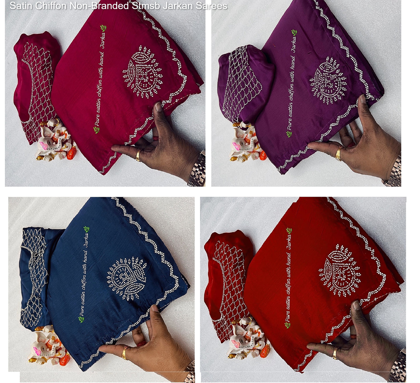 Satin Chiffon Non-Branded Stmsb Jarkan Sarees