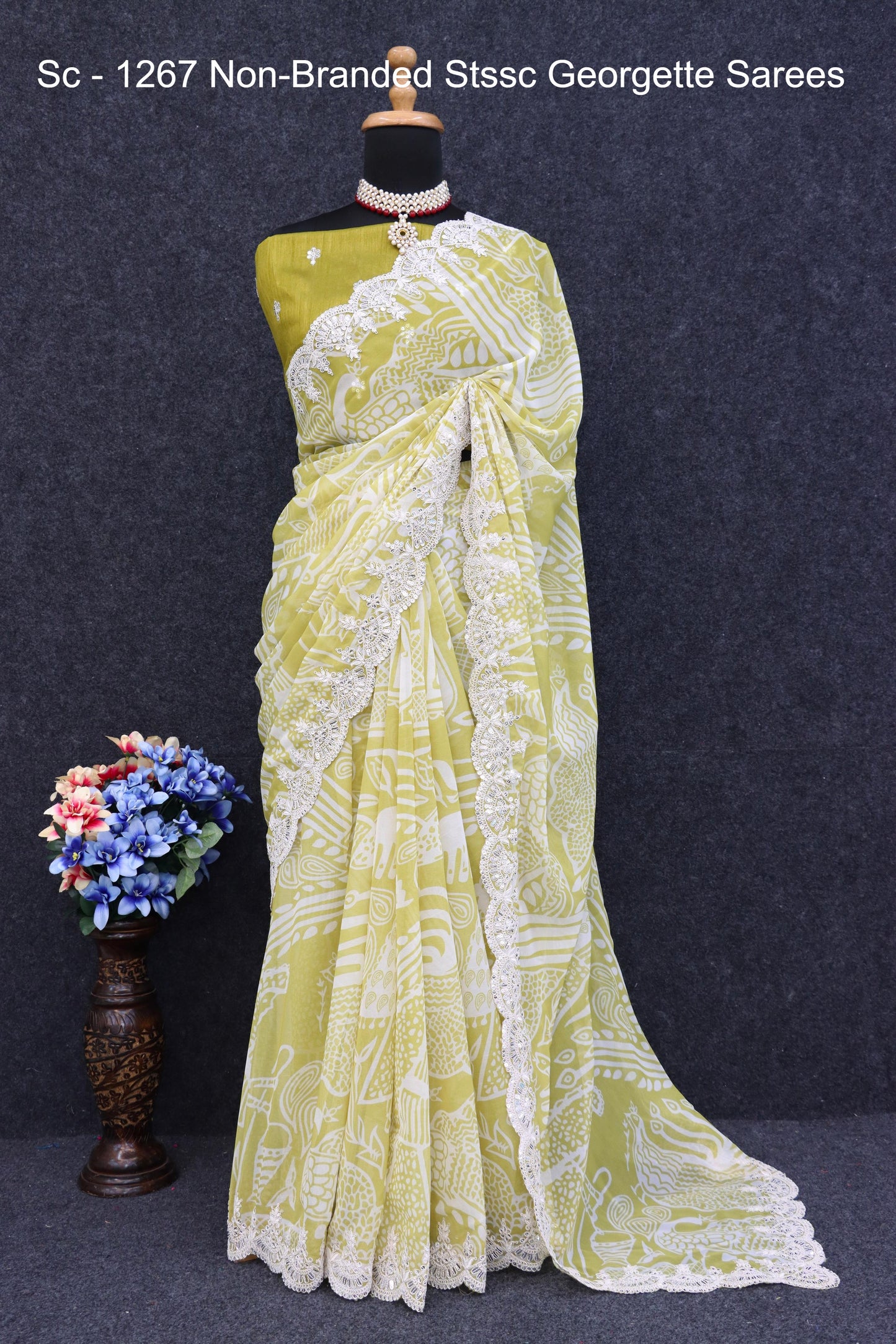Sc - 1267 Non-Branded Stssc Georgette Sarees