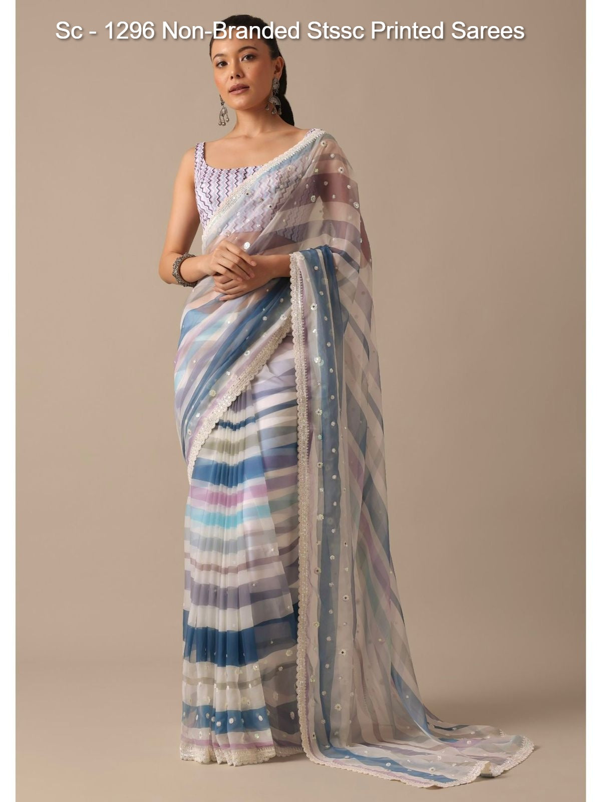 Sc - 1296 Non-Branded Stssc Printed Sarees