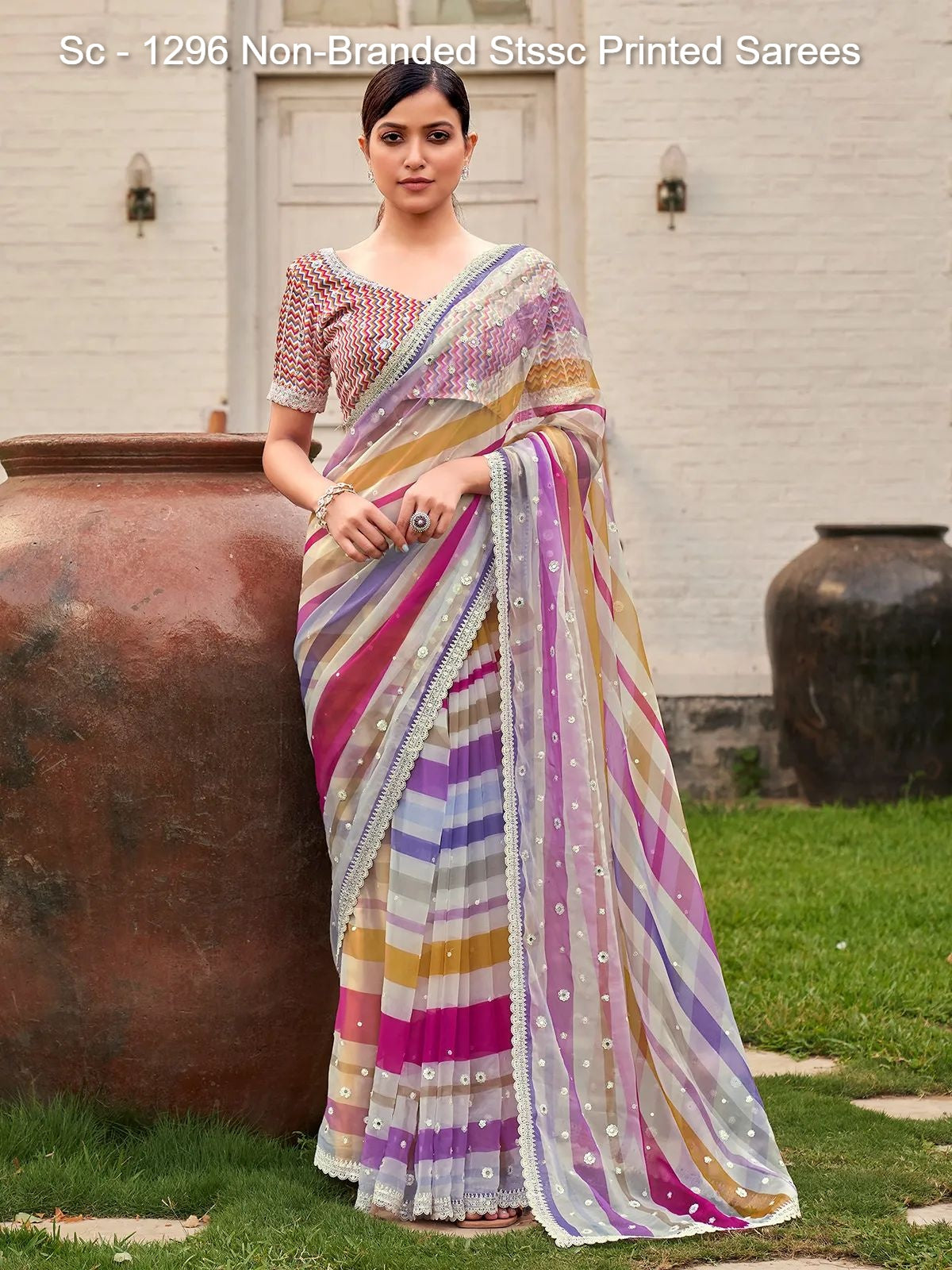 Sc - 1296 Non-Branded Stssc Printed Sarees