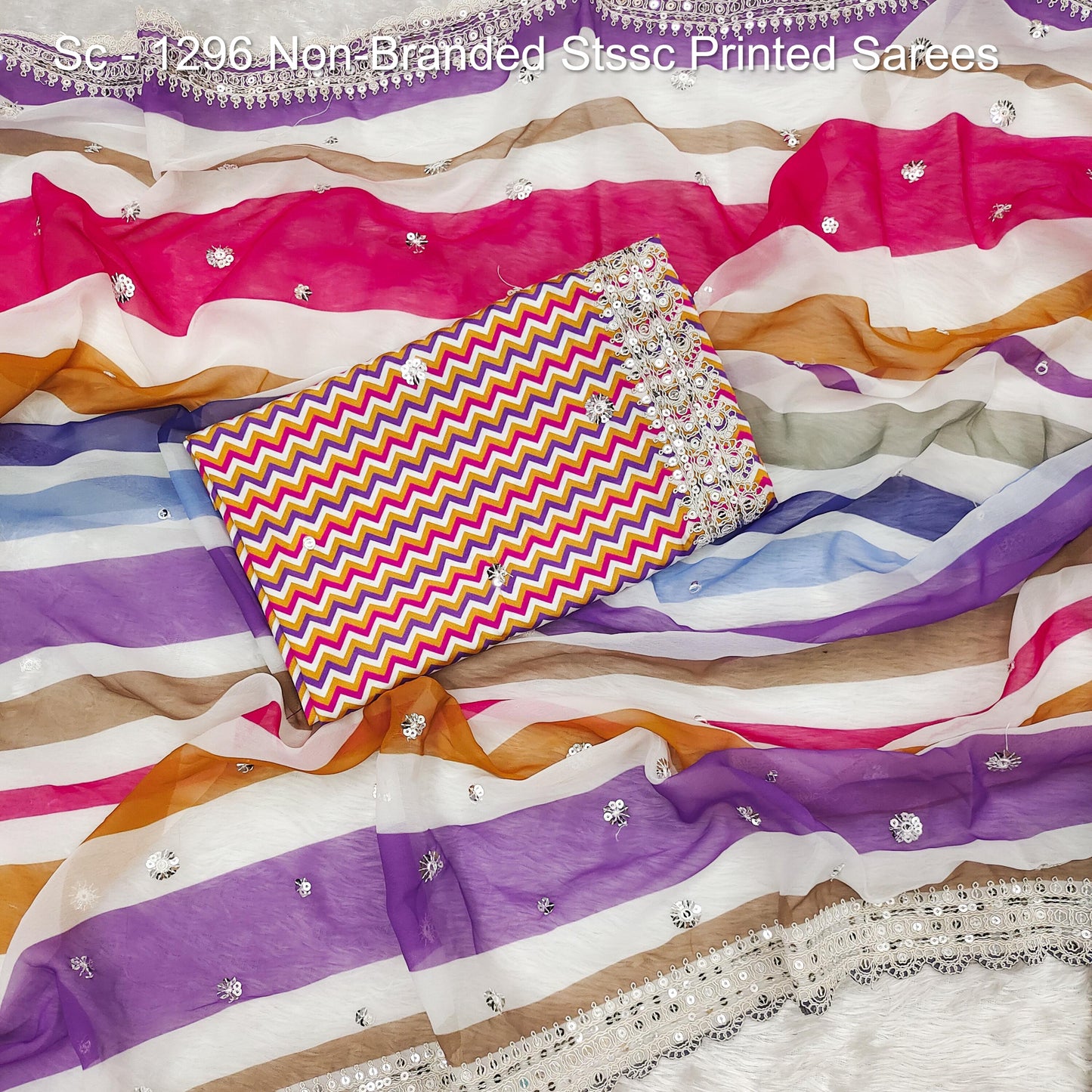 Sc - 1296 Non-Branded Stssc Printed Sarees