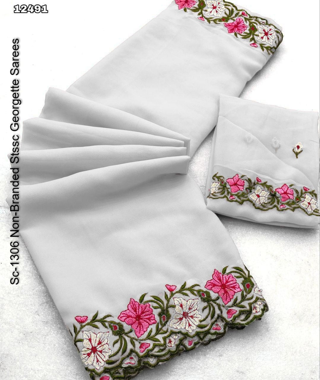 Sc-1306 Non-Branded Stssc Georgette Sarees