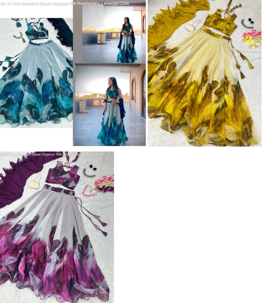Sc-15 Non-Branded Stswa Organza Silk Readymade Lehenga Choli