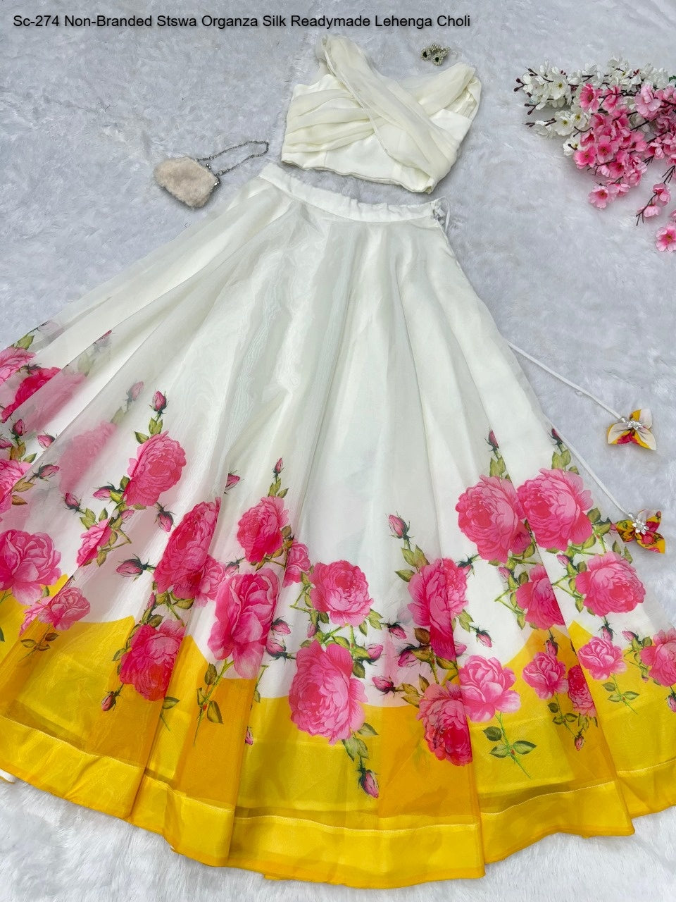 Sc-274 Non-Branded Stswa Organza Silk Readymade Lehenga Choli