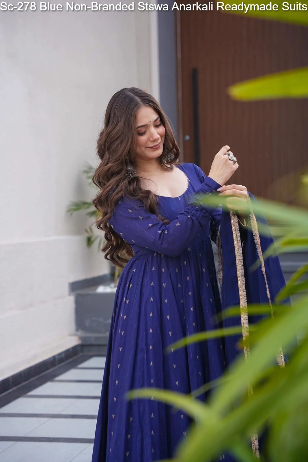 Sc-278 Blue Non-Branded Stswa Anarkali Readymade Suits