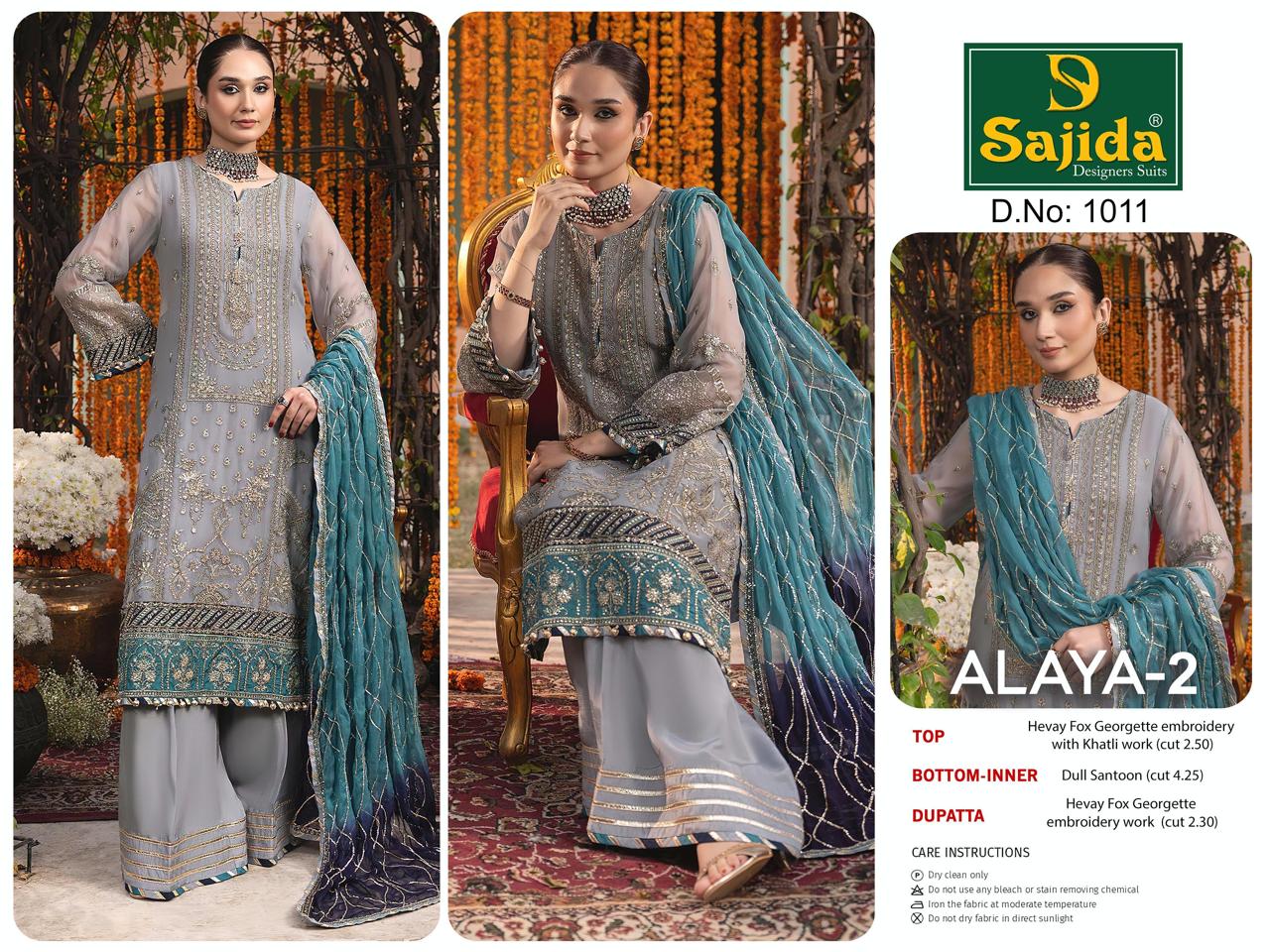 Sd-1011 Alaya 2 Sajida Georgette Pakistani Salwar Suits