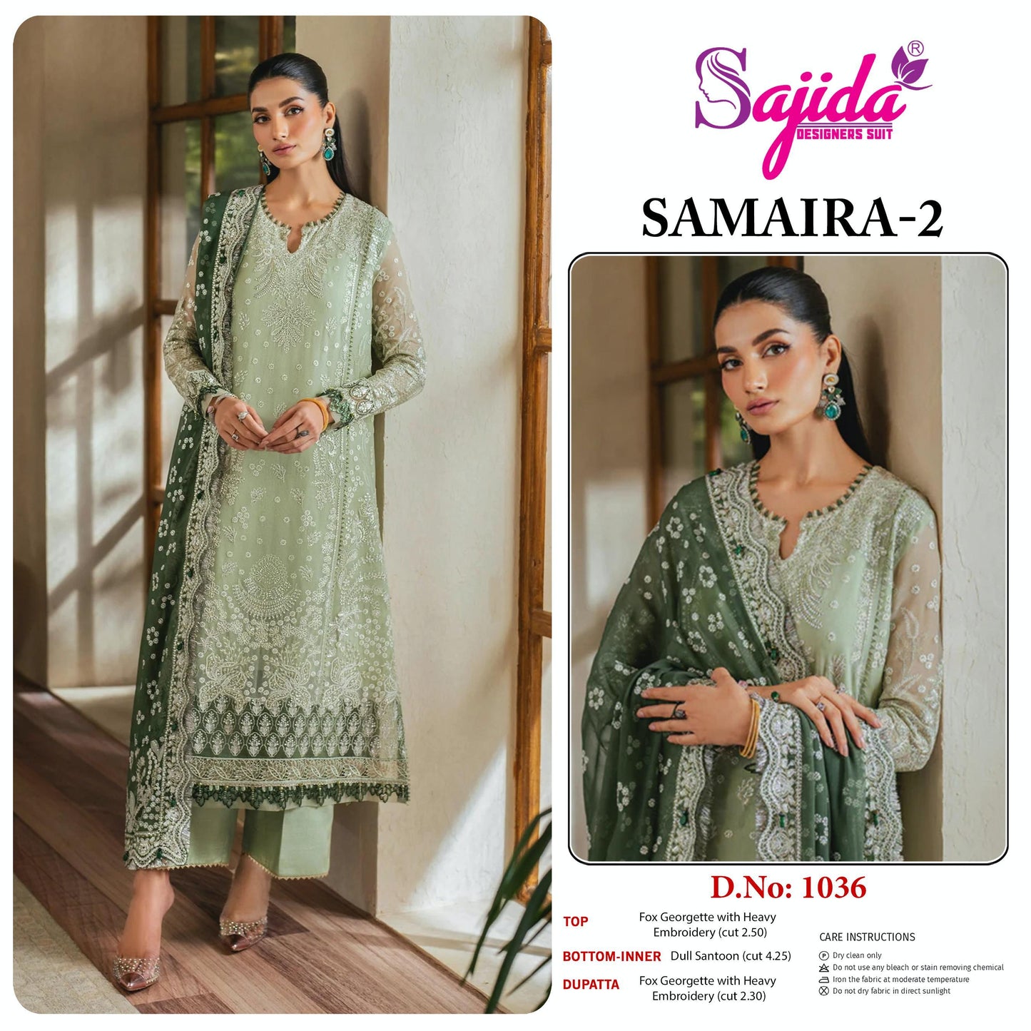 Sd-1036 Samiar Vol 2 Sajida Georgette Pakistani Salwar Suits
