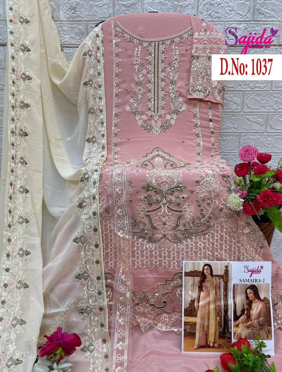 Sd-1037 Samiar Vol 2 Sajida Georgette Pakistani Salwar Suits