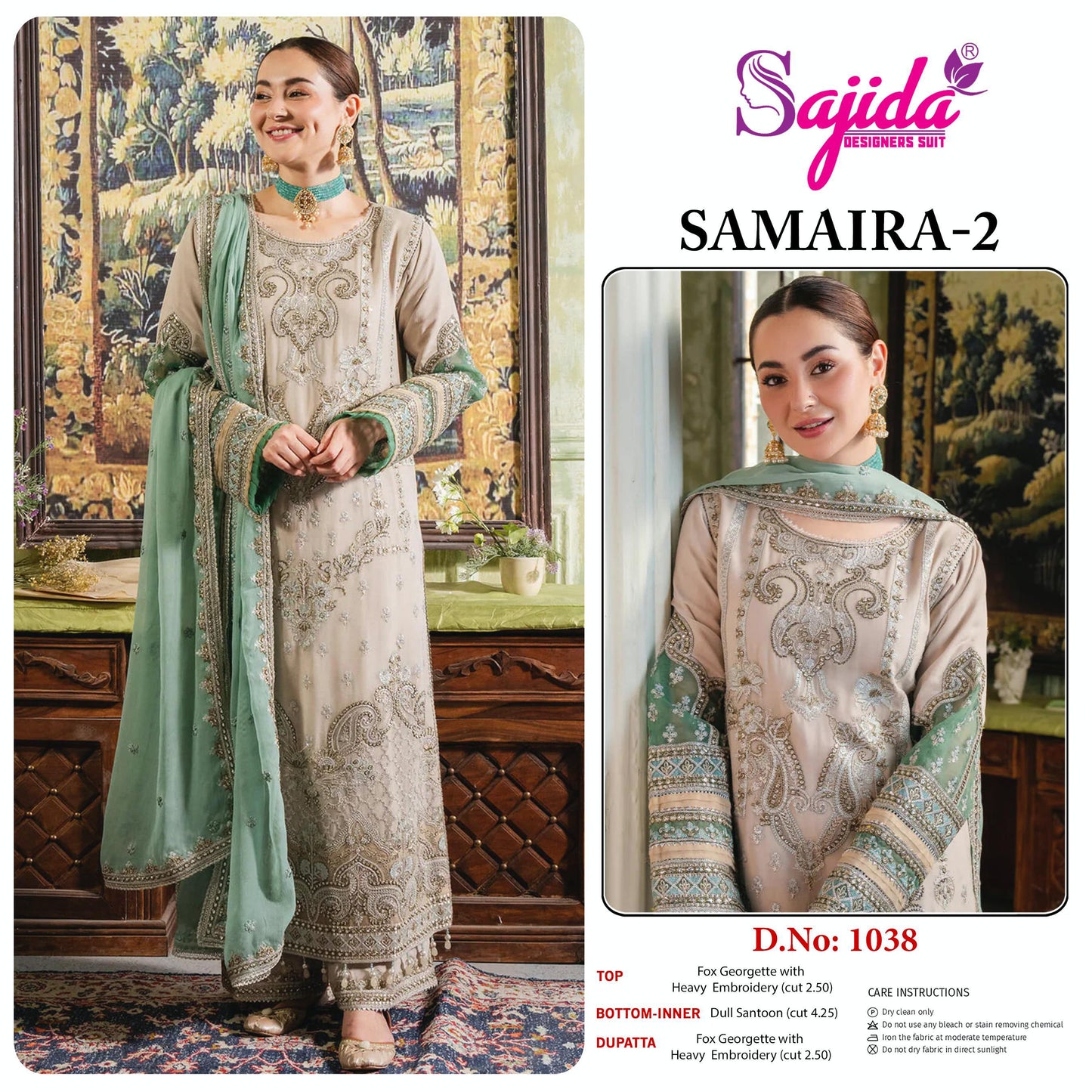 Sd-1038 Samiar Vol 2 Sajida Georgette Pakistani Salwar Suits