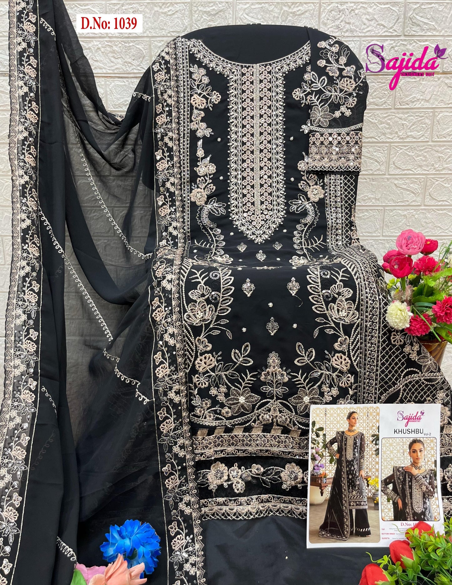 Sd-1039 Khushbu Vol-2 Sajida Georgette Pakistani Salwar Suits