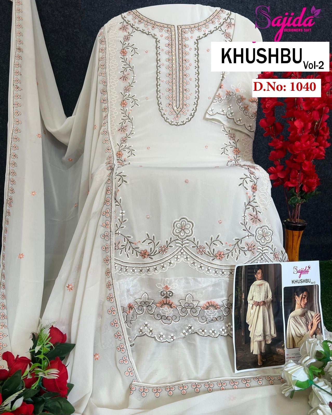 Sd-1040 Khushbu Vol-2 Sajida Georgette Pakistani Salwar Suits