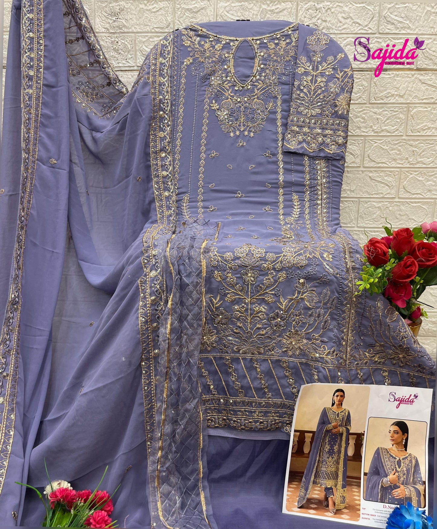 Sd-1076 Sajida Georgette Pakistani Salwar Suits