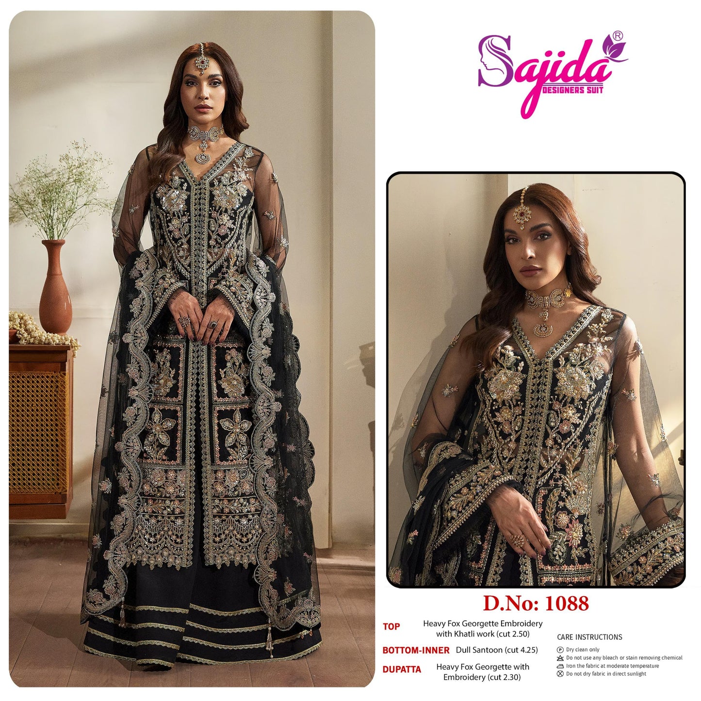 Sd-1088 Sajida Georgette Pakistani Salwar Suits