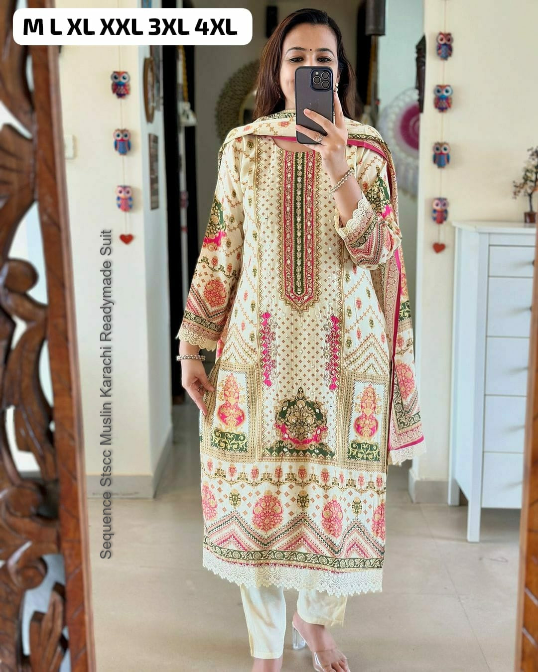 Sequence Stscc Muslin Karachi Readymade Suit