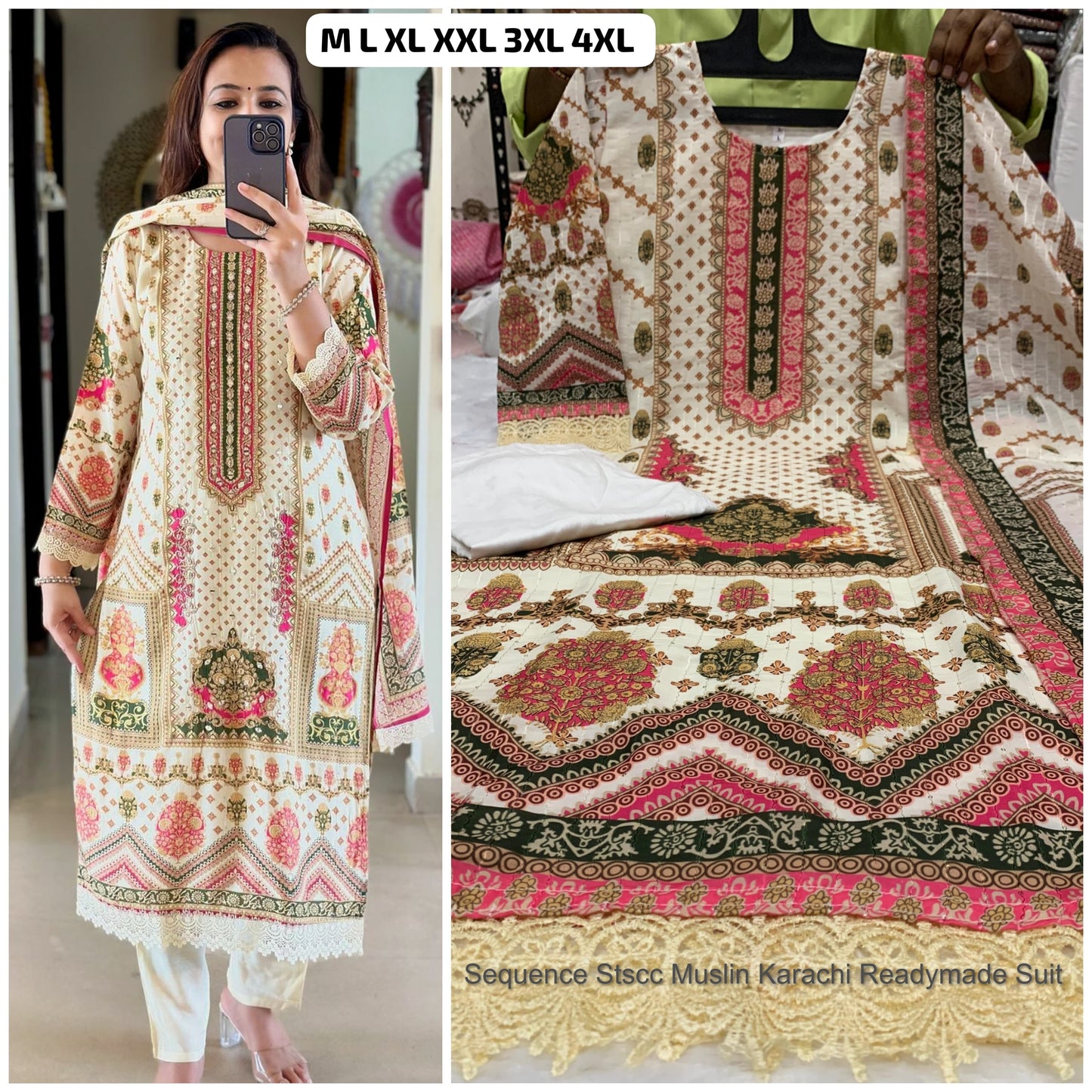 Sequence Stscc Muslin Karachi Readymade Suit