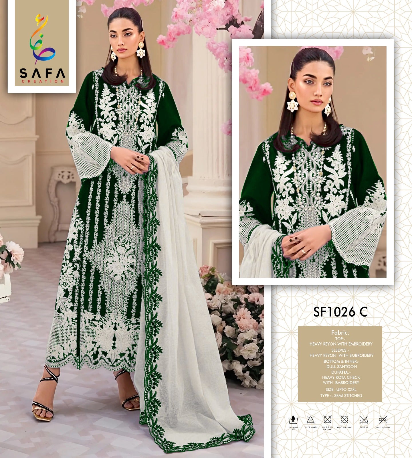 Sf-01026C Safa Creation Embroidery Pakistani Salwar Suits
