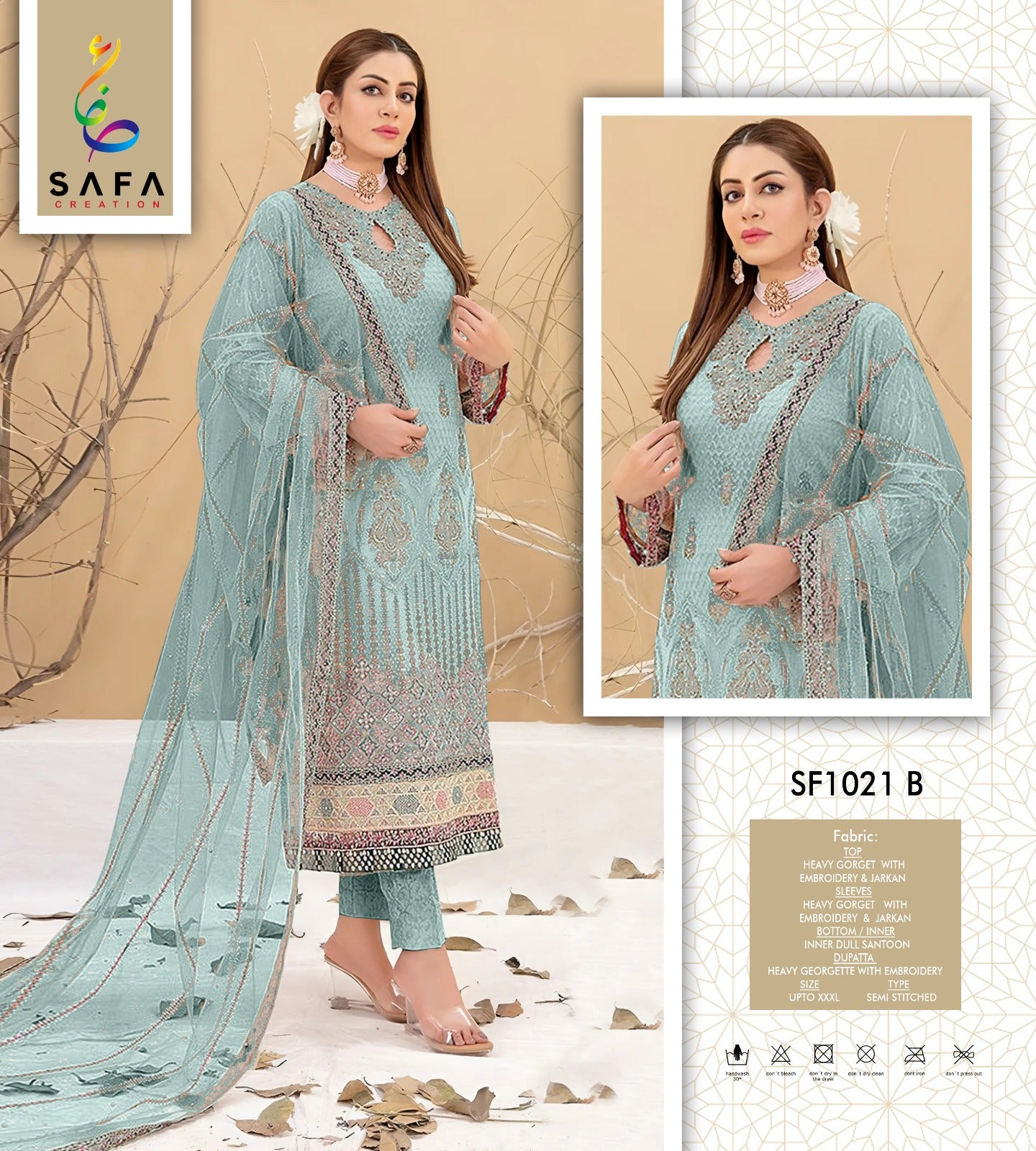 Sf-1021B Safa Creation Georgette Pakistani Salwar Suits